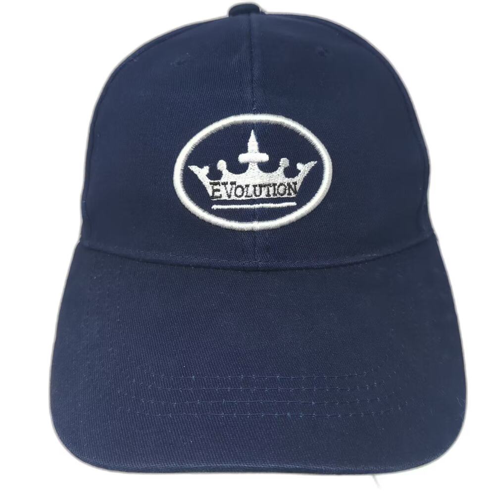 Evolution Baseball Cap Blue White OS Embroidered Adjustable Slideback Hat